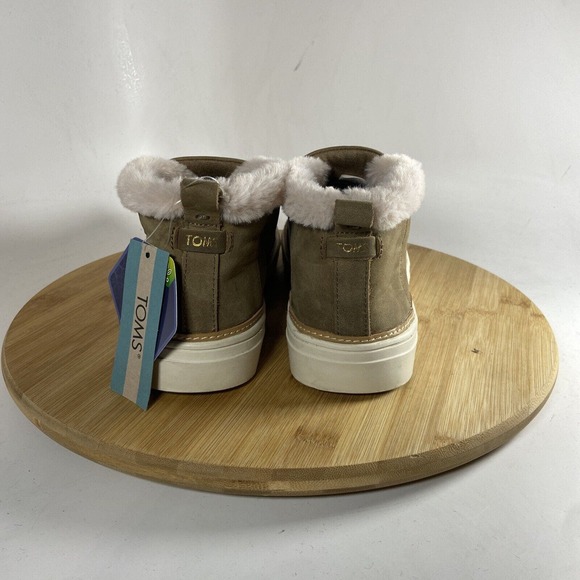 Toms Paxton Slip On Shoes Brown Suede Sherpa Lined Women’s SZ 7.5 - Picture 4 of 9